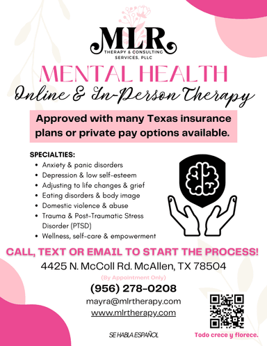 MLR Therapy & consulting PLLC flyer